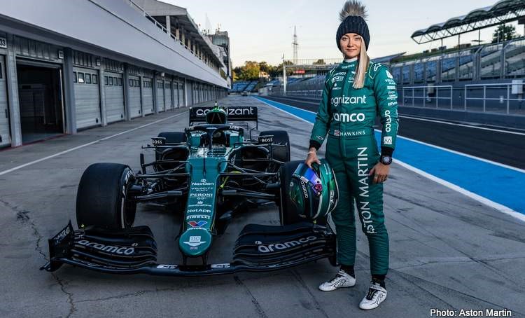 Gulf Weekly Hawkins is first woman in five years to test an F1 car